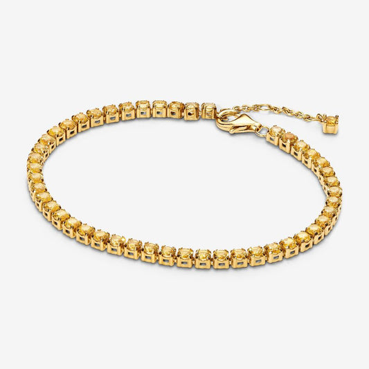 Dainty Yellow Crystal Gold Bracelet