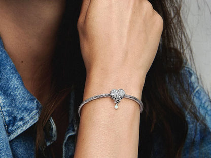 Sparkling Angel Wings & Heart Charm