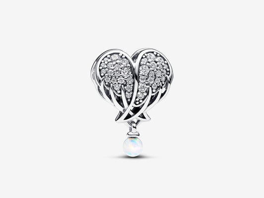 Sparkling Angel Wings & Heart Charm