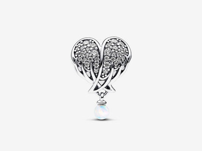Sparkling Angel Wings & Heart Charm