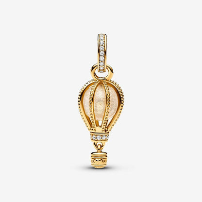 Gold Hot Air Balloon Charm