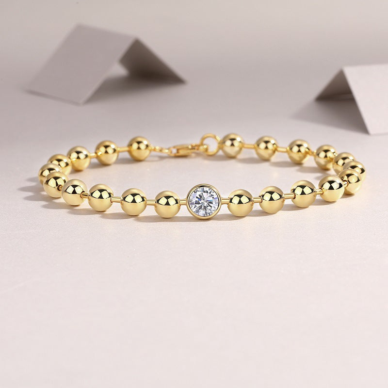 Sparkling Geometric Bracelet with Moissanite