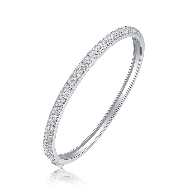 Sparkling Geometric Bracelet with Moissanite