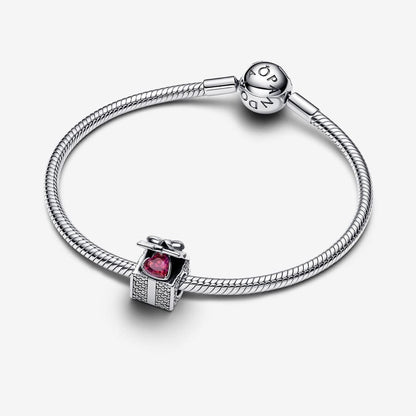 Holiday Gift Box Silver Charm