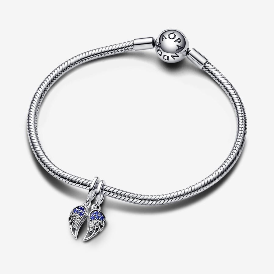 Sparkling Splitable Angel Wings Dangle Charm