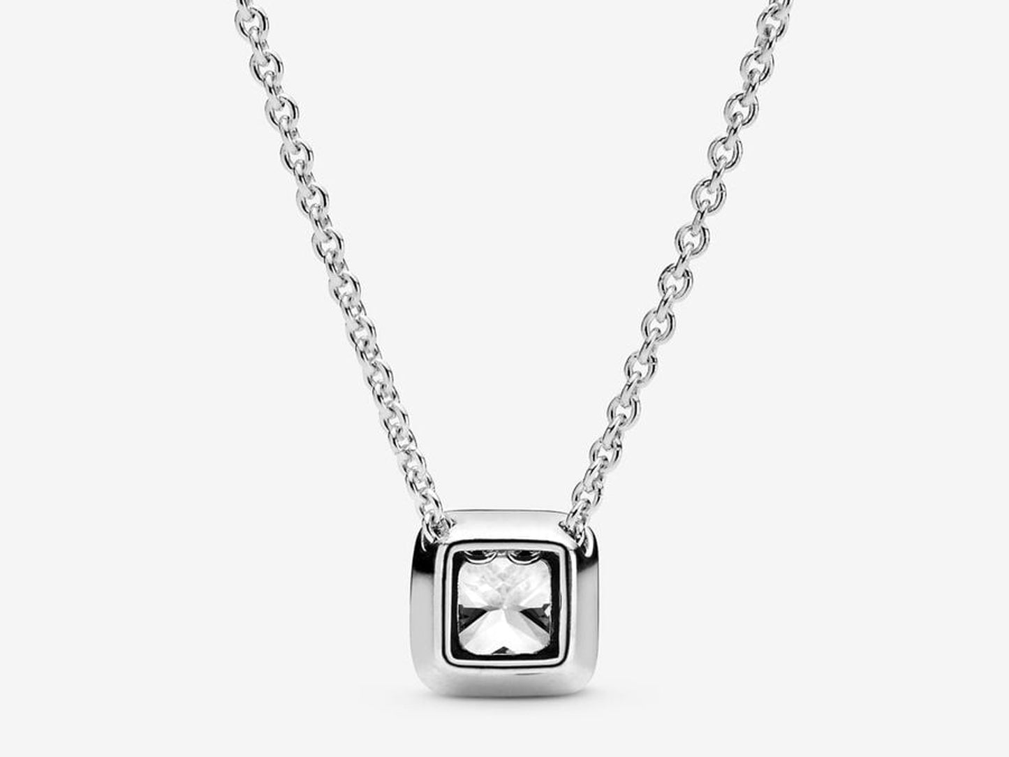 Square Sparkle Halo Necklace