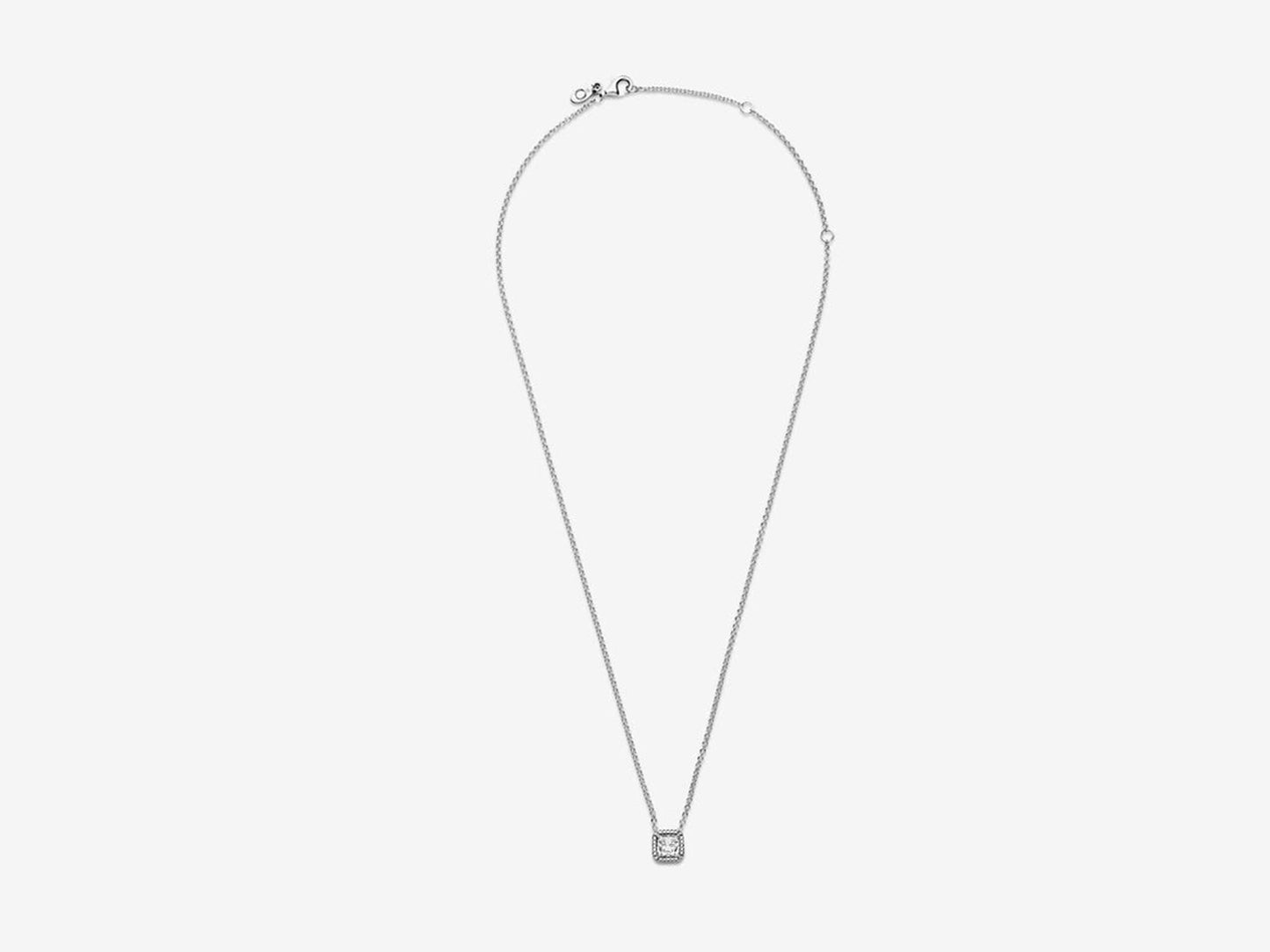 Square Sparkle Halo Necklace
