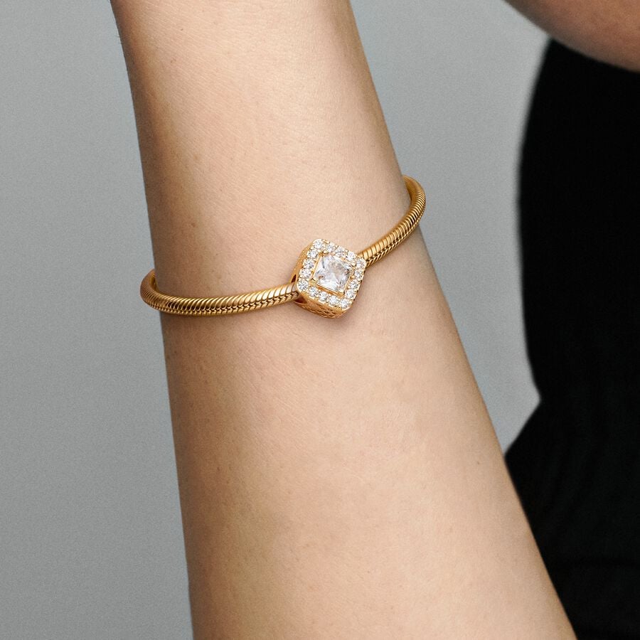Square Sparkle Halo Charm