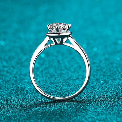 Star Solitaire Moissanite Ring - 925 Sterling Silver Cherry & Persimmon Knuckle Ring
