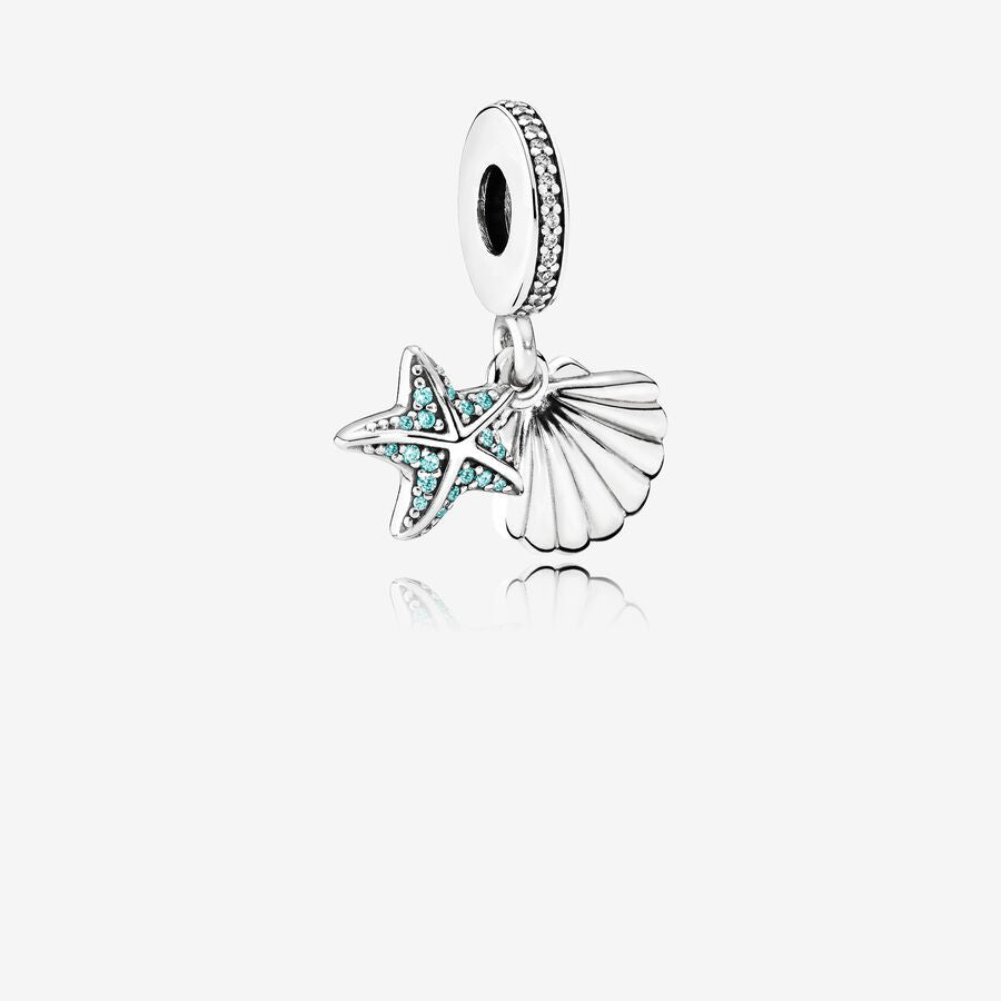 Starfish and Sea Shell Dangle Charm