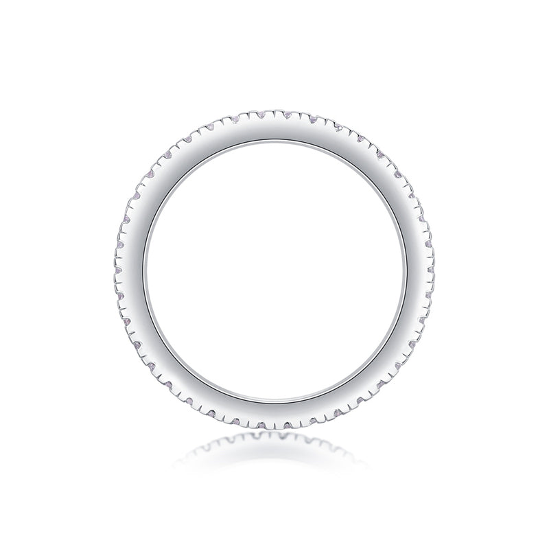 Stunning 925 Silver Band Featuring Mixed Moissanite