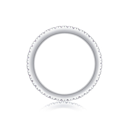 Stunning 925 Silver Band Featuring Mixed Moissanite