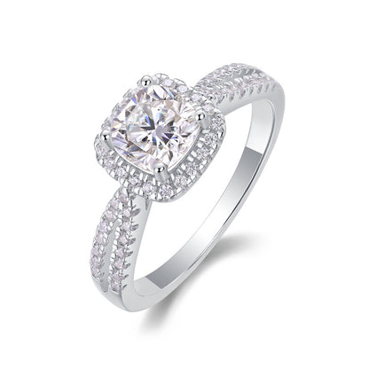 Stunning Square Moissanite Ring in 925 Silver