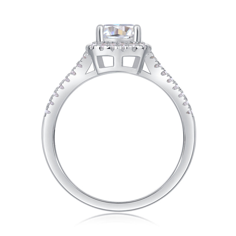 Stunning Square Moissanite Ring in 925 Silver