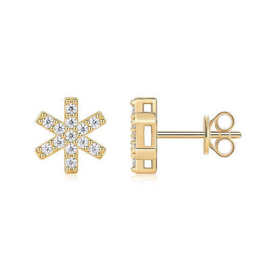 Stylish 925 Silver Moissanite Earrings with Geometric Accents
