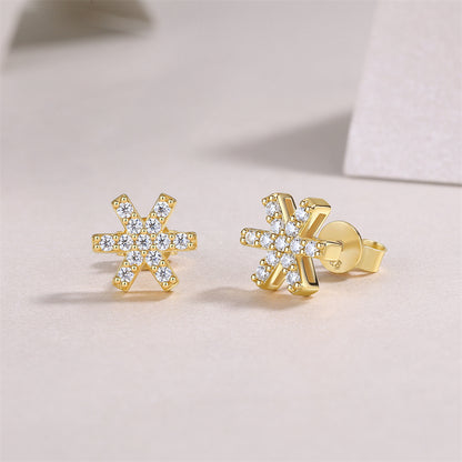 Stylish 925 Silver Moissanite Earrings with Geometric Accents