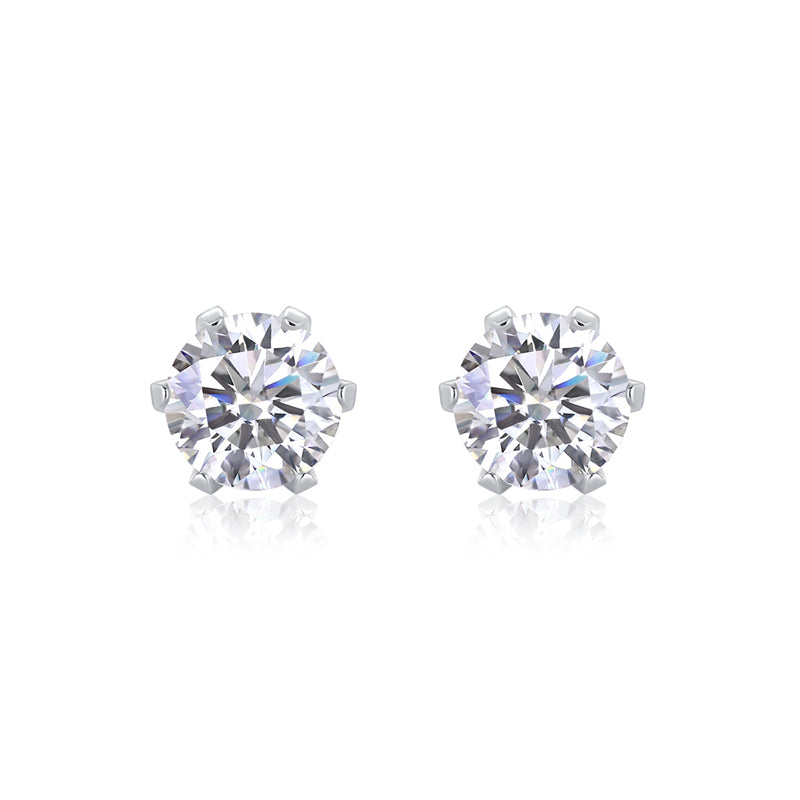 Stylish 925 Silver Moissanite Earrings with Geometric Accents