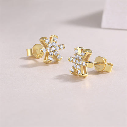 Stylish 925 Silver Moissanite Earrings with Geometric Accents