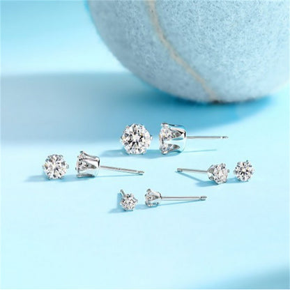 Stylish 925 Silver Moissanite Earrings with Geometric Accents