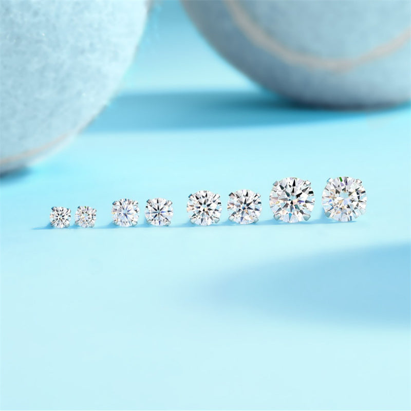 Stylish 925 Silver Moissanite Earrings with Geometric Accents