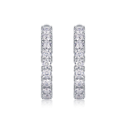 Stylish 925 Silver Moissanite Geometric Earrings