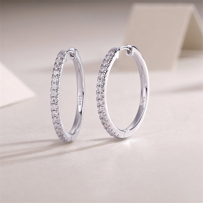 Stylish 925 Silver Moissanite Stud Earrings