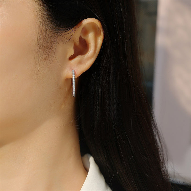 Stylish 925 Silver Moissanite Stud Earrings