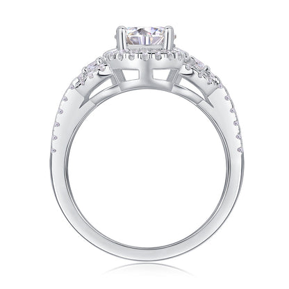 Stylish 925 Silver Ring with 1 Carat Moissanite