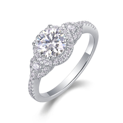 Stylish 925 Silver Ring with 1 Carat Moissanite