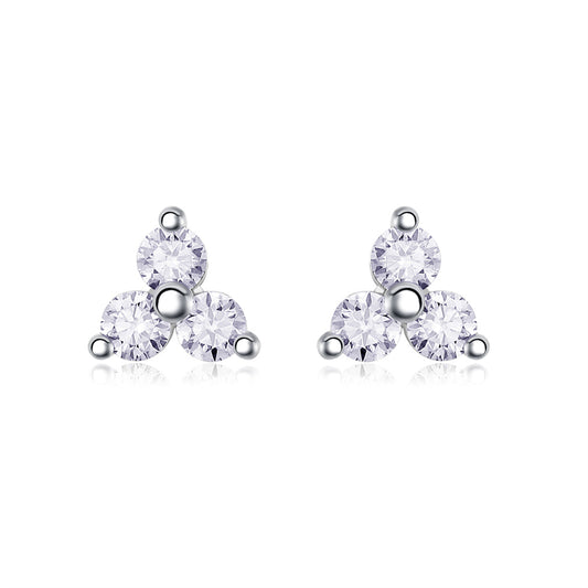 Stylish Flower Diamond Stud Earrings