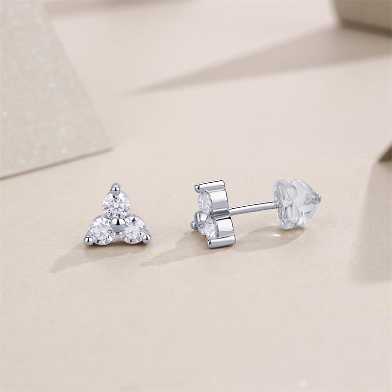 Stylish Flower Diamond Stud Earrings