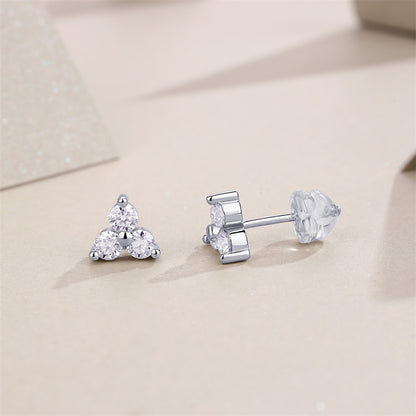 Stylish Flower Diamond Stud Earrings