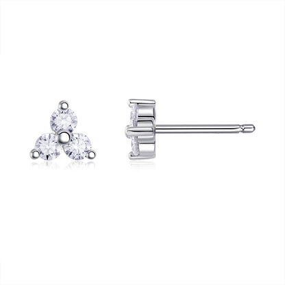 Stylish Flower Diamond Stud Earrings