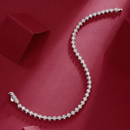 Stylish Round Moissanite Bracelet 925 Silver Ideal for Office Wear