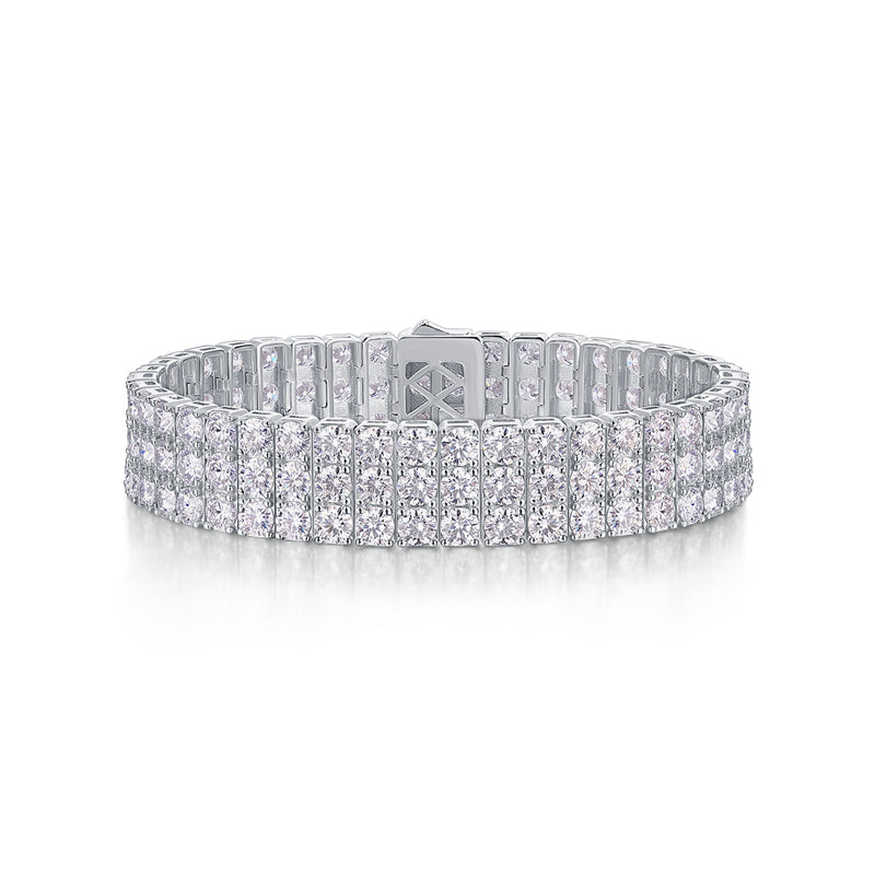 Stylish Women's Moissanite Bracelet with Geometric Design