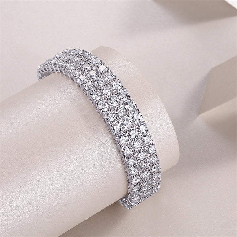 Stylish Women's Moissanite Bracelet with Geometric Design
