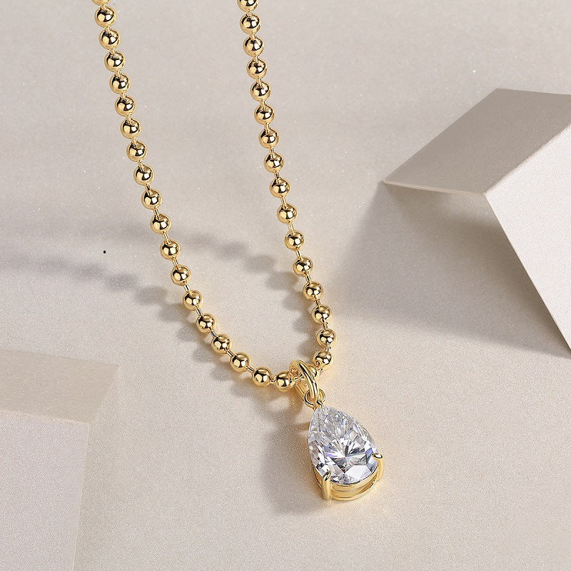 Stylish Women's Moissanite Necklace with Geometric Design