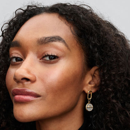 14K Gold Sunrise Medallion Charm