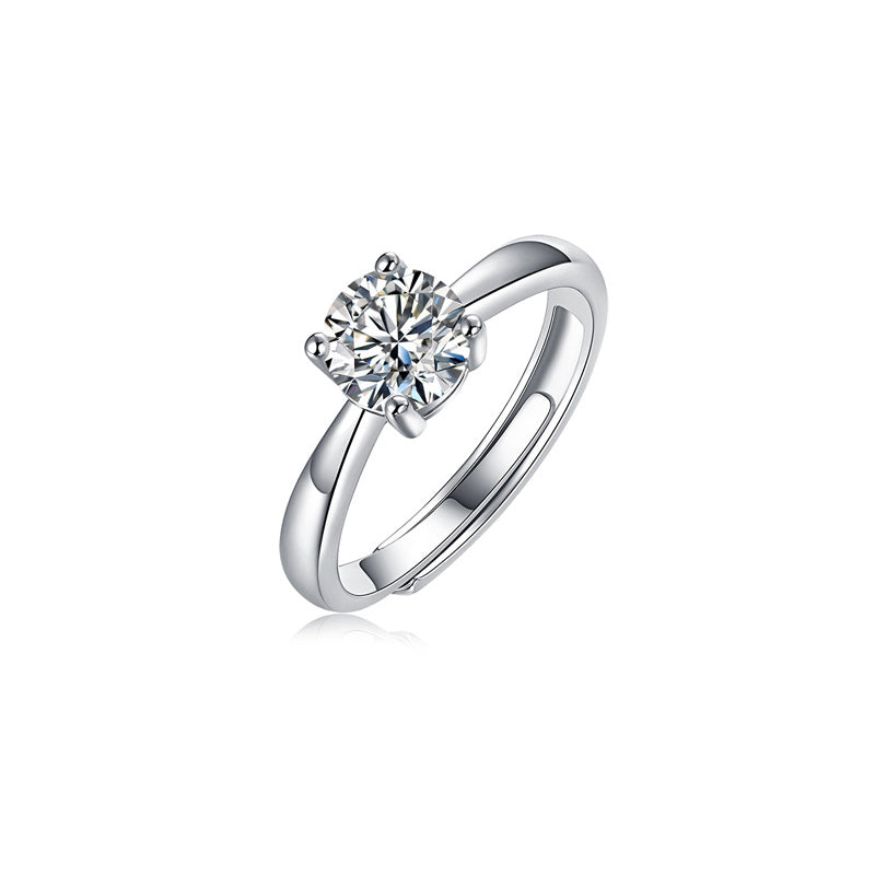 Sweet Geometric Ring with Moissanite
