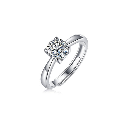 Sweet Geometric Ring with Moissanite