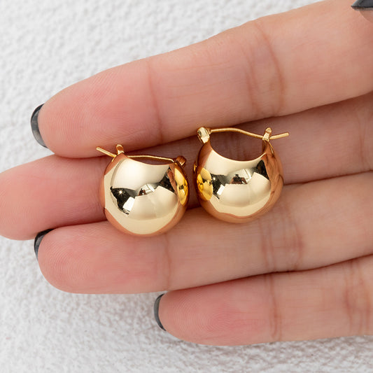 Sweet & Edgy Geometric 18K Gold Plated Stud Earrings - Unique Statement Jewelry for Women