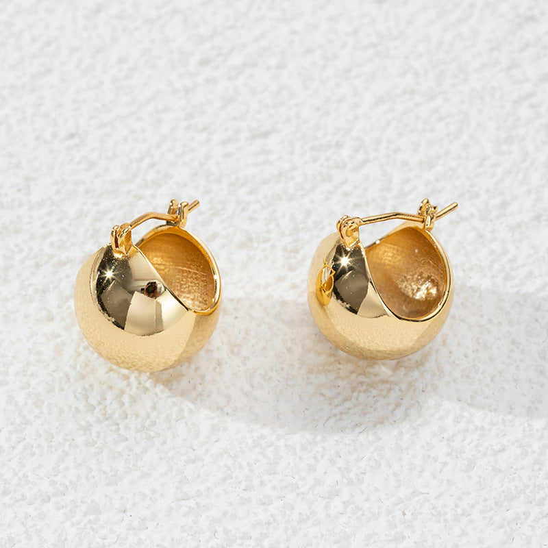 Sweet & Edgy Geometric 18K Gold Plated Stud Earrings - Unique Statement Jewelry for Women