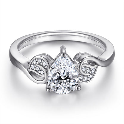 Teardrop 925 Silver Ring - Versatile Zirconia Band for Women