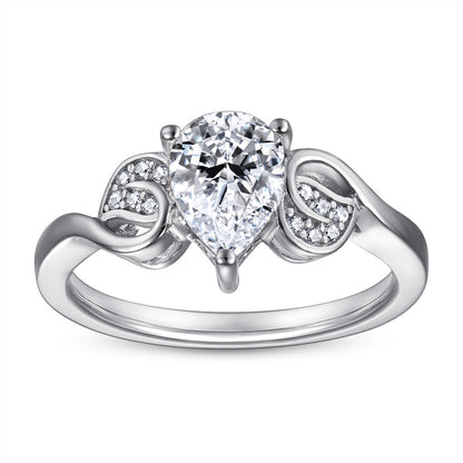 Teardrop 925 Silver Ring - Versatile Zirconia Band for Women
