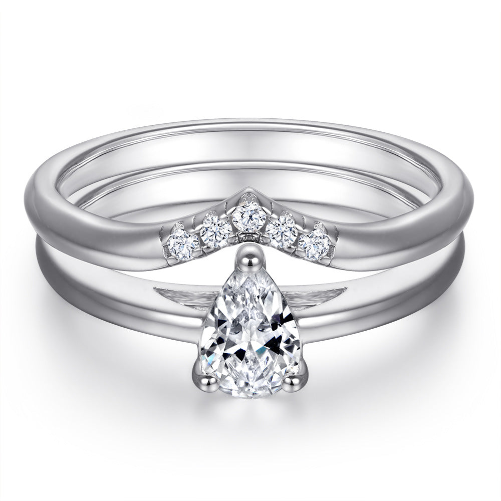 Teardrop Zirconia 925 Silver Ring - European Best-Selling Wedding Band
