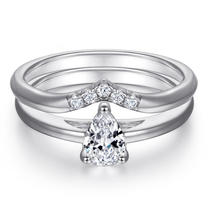 Teardrop Zirconia 925 Silver Ring - European Best-Selling Wedding Band