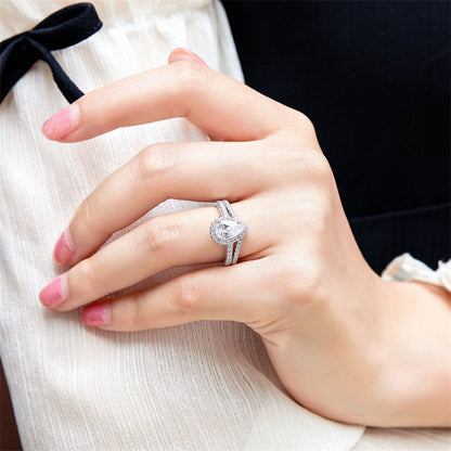Teardrop Zirconia 925 Silver Ring Set - European Best-Selling Stackable Band Collection