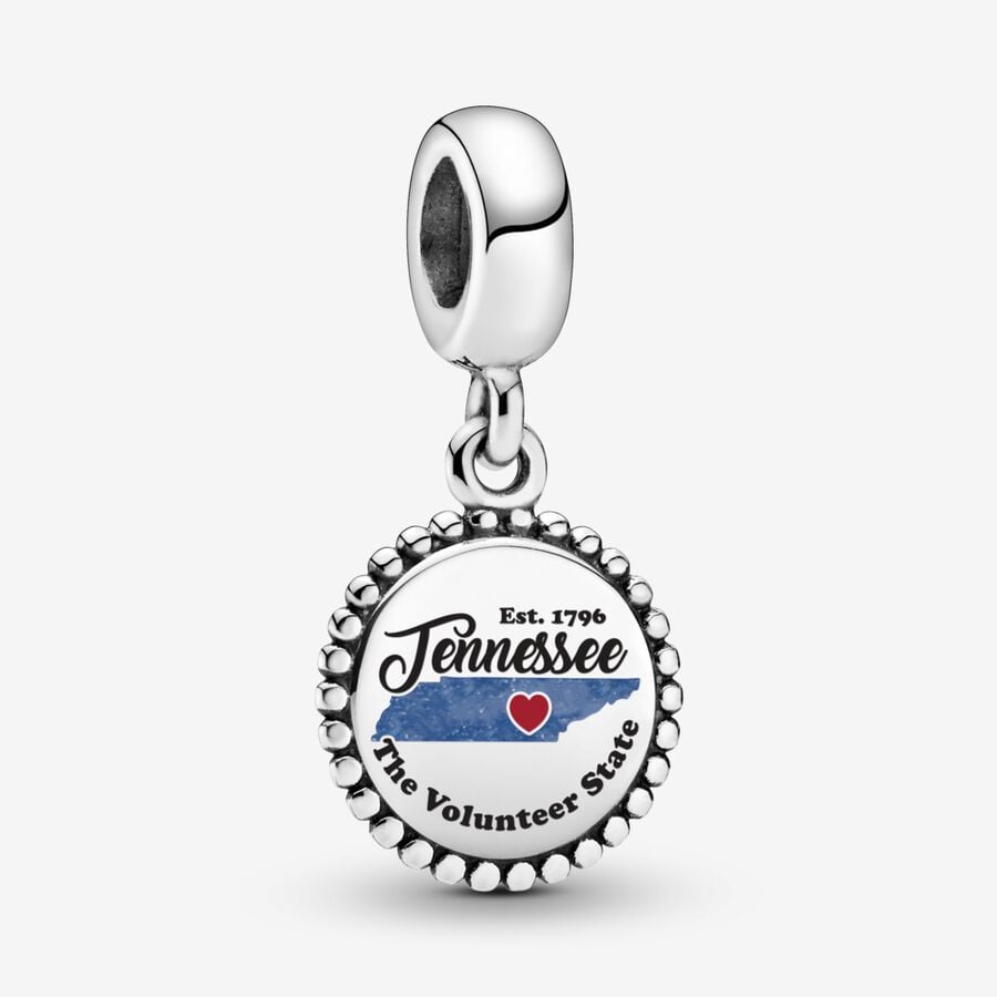 Tennessee Sterling Silver Enamel State Charm