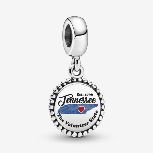 Tennessee Sterling Silver Enamel State Charm