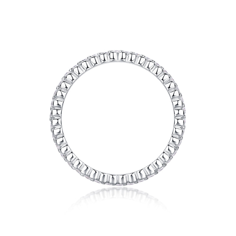 Timeless Geometric Silver Ring with Moissanite